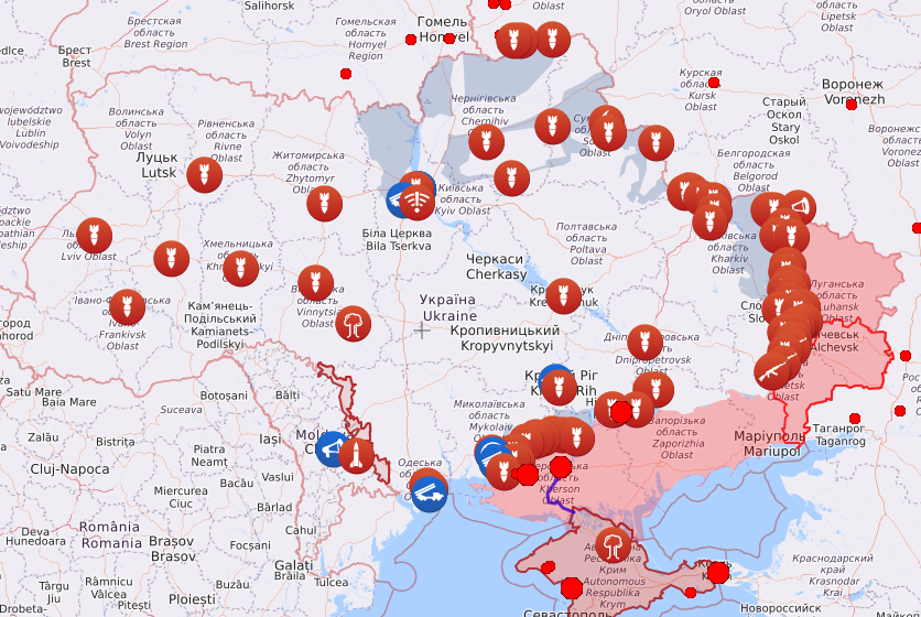  Bombardeo Ruso en Ucrania sobre infraestructura civil.