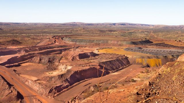 Una mina de hierro en Newman, en la región de Pilbara, Australia Occidental.