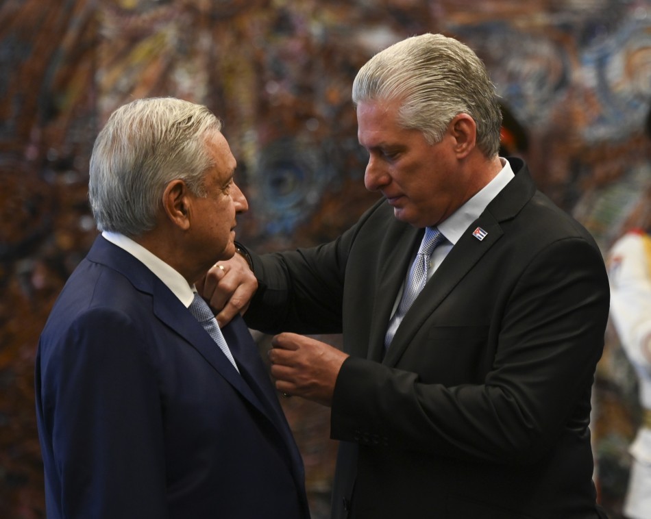 AMLO y Díaz Canel, durante la reciente visita del presidente cubano a México.