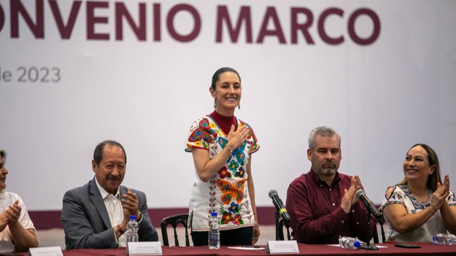 Claudia Sheinbaum, jefa de Gobierno y Alfredo Ramírez, gobernador de Michoacán.