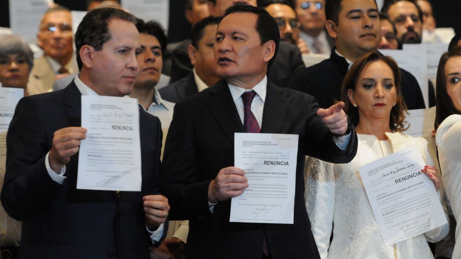 Eruviel Ávila, Miguel Ángel Osorio Chong y Claudia Ruiz Massieu.