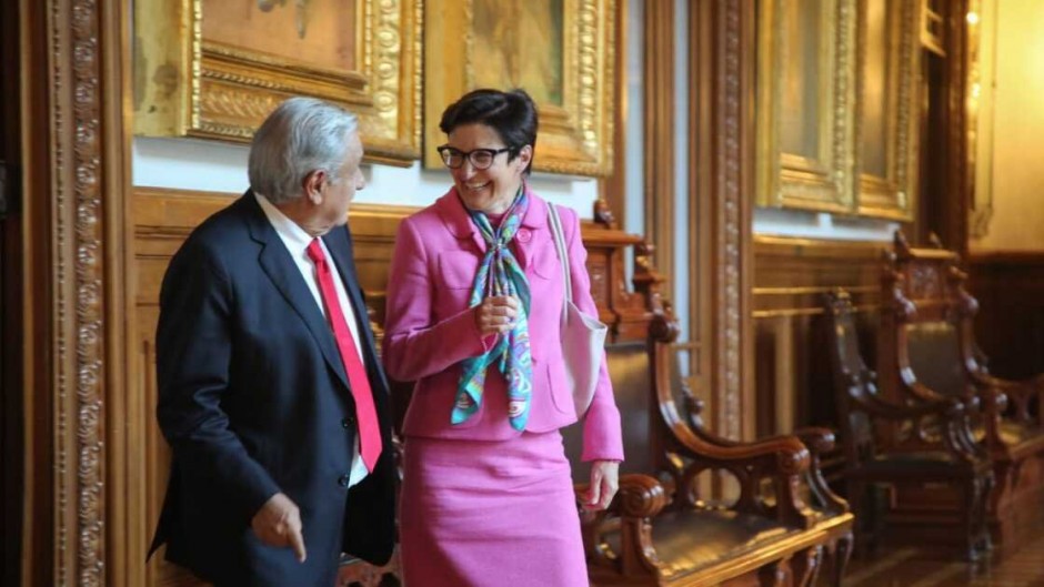 Jane Fraser y Andrés Manuel López Obrador