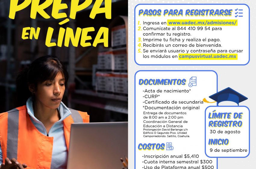 Cursa en la UAdeC el Bachillerato en Línea en su Campus Virtual