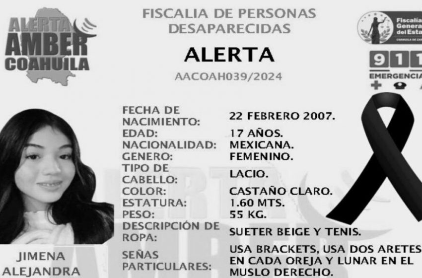  Coahuila : Fiscalía confirma detención feminicidas de Jimena.