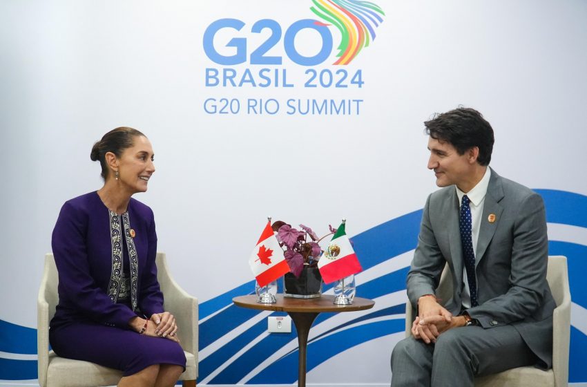 Sheinbaum y Trudeau defienden resultados del T-MEC