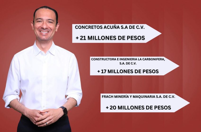  En tan solo 24 meses otorgó Emilio de Hoyos $60 millones de pesos a sus 3 empresas favoritas.