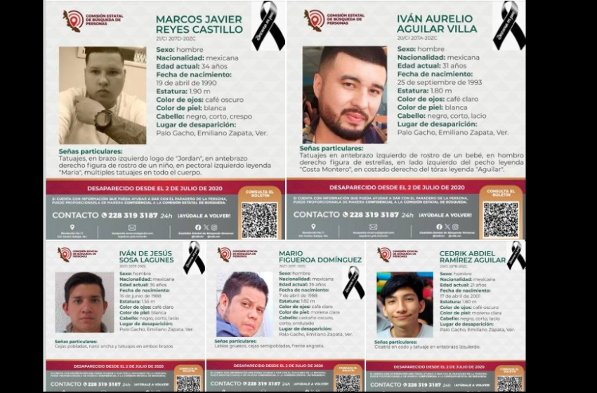  Hallan sin vida a cinco jóvenes desaparecidos en Veracruz desde 2020