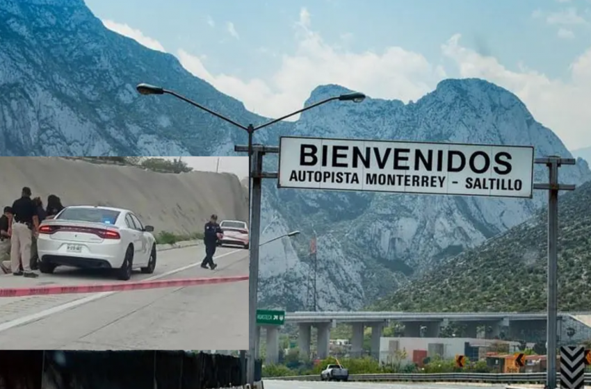  Abandonan cuerpo de un hombre envuelto en cobija en la autopista Monterrey-Saltillo