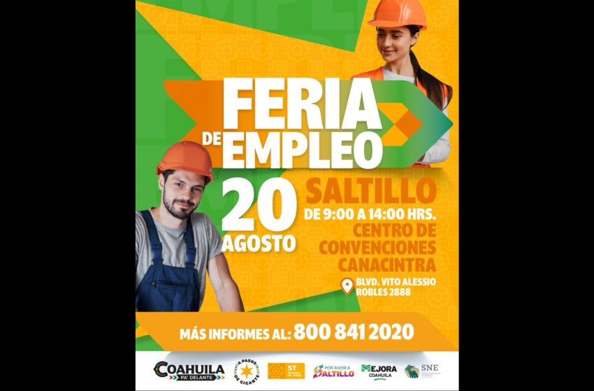  Feria del Empleo para las Juventudes en Saltillo: Más de mil vacantes ofertadas.
