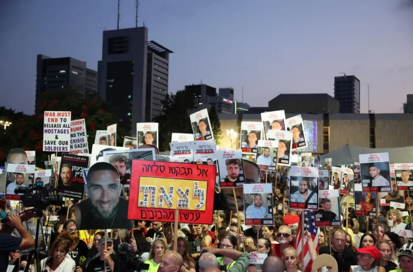 Manifestación en Tel Aviv por un acuerdo de alto el fuego con Hamás